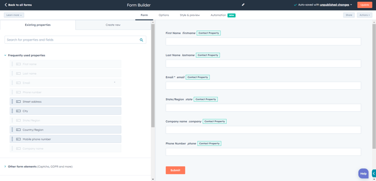 HubSpot-Forms-Builder