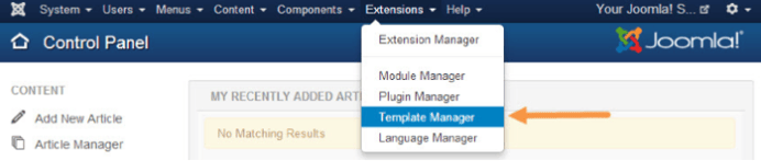 Choose template manager