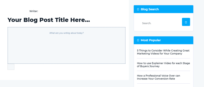 create blog in inline mode