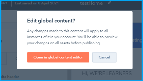 global content editor header