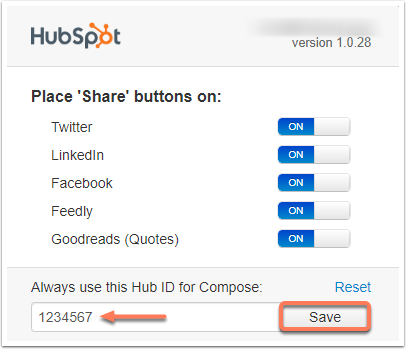 Hubspot Chrome Extensions Setting