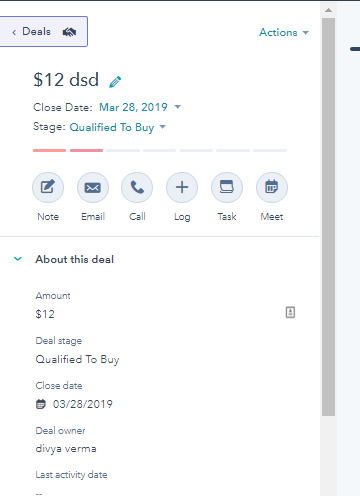  HubSpot CRM  Edit Some Created Deal