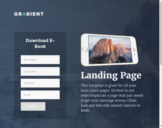 HubSpot Landing Pages - Gradient