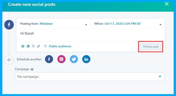 Preview your social posts before publishing