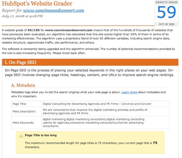 Website Grader Hubspot